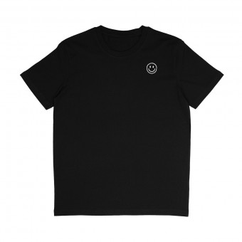 ORGANIC T-SHIRT SMILEY STICK WEISS | UNISEX | SCHWARZ – Studio Schön®