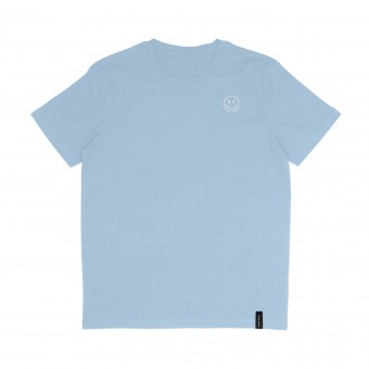 ORGANIC T-SHIRT SMILEY STICK WEISS | UNISEX | HIMMELBLAU – Studio Schön®