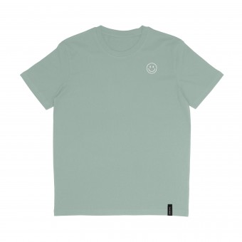 ORGANIC T-SHIRT SMILEY STICK WEISS | UNISEX | SALBEI – Studio Schön®