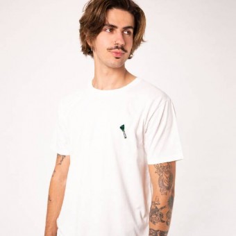 Lauch | Besticktes Bio Baumwoll Unisex T-Shirt | weiß | Fashion Drinks