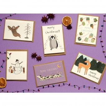 The Naughty District - Tiere Weihnachtskarten Set