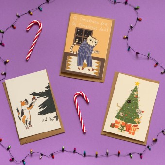 The Naughty District - Katzen Weihnachtskarten Set