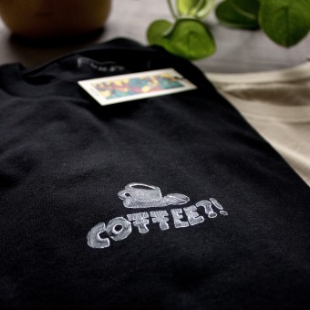 "COFFEE?!" T-Shirt Black // FUNST Studio, Verena Senn