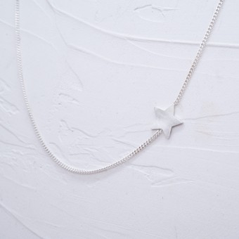 Silberkette mit seitlichem Stern | 925er Silber Halskette Damen | Sternanhänger - SchmuckvonVreni