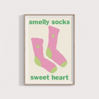 Smelly socks, sweet heart – Print von Lavanda Posters