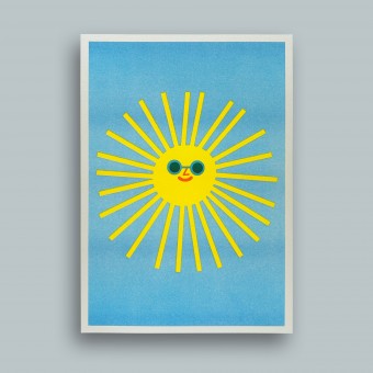 Smiling Sun – A4 Riso Print – stefanizen