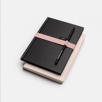 Stift- & Notizbuchband in Pink – Brunhilda
