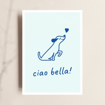 Postkarte, Ciao Bella, Hundekarte, TANTE TIA