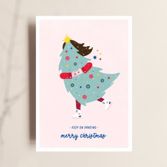 Postkarte, Weihnachten, Merry Christmas, Keep On Dancing, TANTE TIA