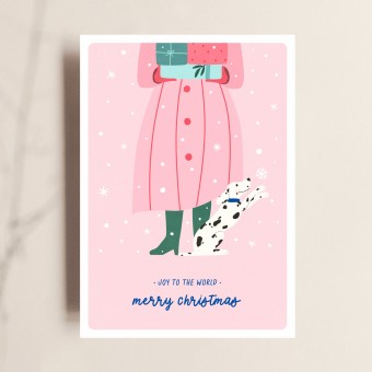 Postkarte, Weihnachten, Merry Christmas, Joy To The World, TANTE TIA