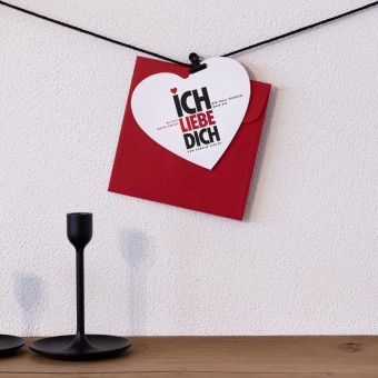 TYPOP Postkarte „Ich liebe Dich“ in Herzform inkl. Umschlag