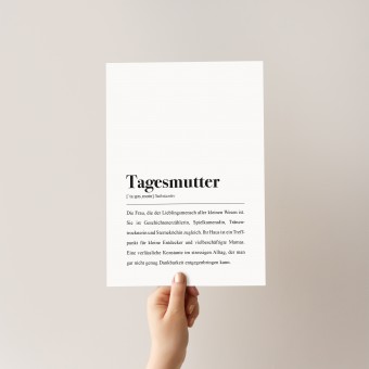 Tagesmutter Definition: DIN A4 Poster - Pulse of Art