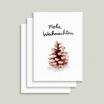 Farina Kuklinski • 3er Postkarten Set • Tannenzapfen