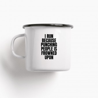 typealive / Emaillebecher Tasse / I Run