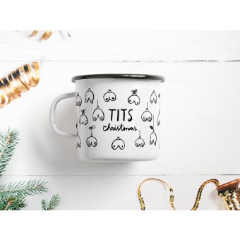 typealive / Emaillebecher Tasse / Tits Christmas