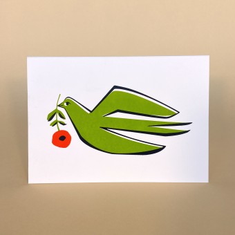 Print now - Riot later ● Frühlingstaube, Karte mit Umschlag