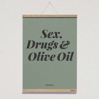 Küchenposter »Olive Oil« DIN A2 mit Posterleiste von Typewine