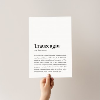 DIN A4 Poster: Trauzeugin Definition - Pulse of Art