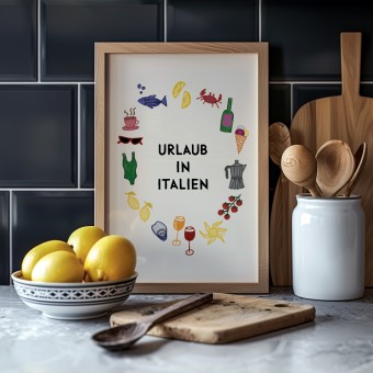 vonSUSI Fine Art Poster "Urlaub in Italien" A4-A1