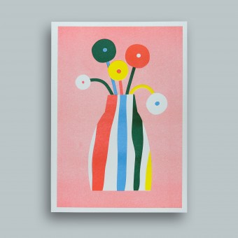 5 Flowers – A4 Riso Print – stefanizen