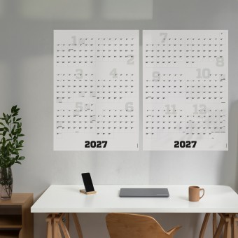 2-teiliger Wandkalender 2027, hoch oder quer, A1, mit passenden Klebezetteln // sperlingB.design 2-teiliger Wandkalender 2027, hoch oder quer, A1, mit passenden Klebezetteln // sperlingB.design