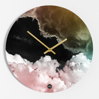 Amy & Kurt Berlin Wanduhr "Rosa Wolken"