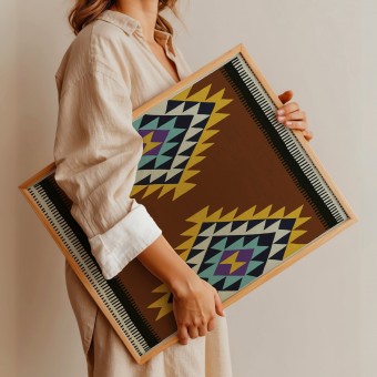 Kunstdruck "Peacock" kastanienbraun / kilim