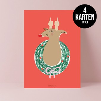typealive / Weihnachtskarten 4er Set / Merry Fuckmas