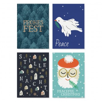 Family Tree Studio / Weihnachtskarten "Peaceful Christmas" / 4 Stück