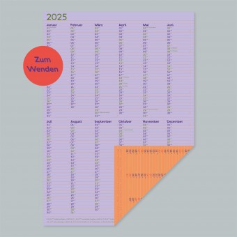 Kalender »Lines« 2025 zum Wenden (DIN A2) / fidu—fine paper goods