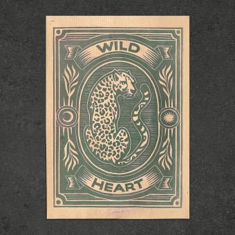 Juliana Fischer - Wild Heart - Linoldruck - Kraftpapier/Grün - DIN A3