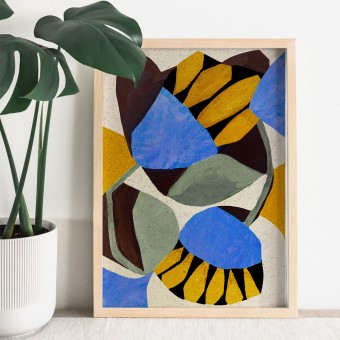 formwiese »Wildblumen« (nachhaltiges A3 Poster, Graspapier, abstrakt, Kunstdruck floral, Blumen, Herbstposter)