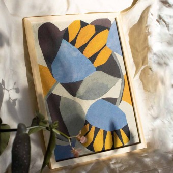 formwiese »Wildblumen« (nachhaltiges A3 Poster, Graspapier, abstrakt, Kunstdruck floral, Blumen, Herbstposter)