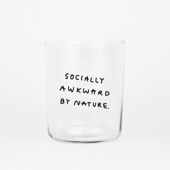SOCIALLY AWKWARD BY NATURE - 500ML Glas - yahya studio, johanna schwarzer