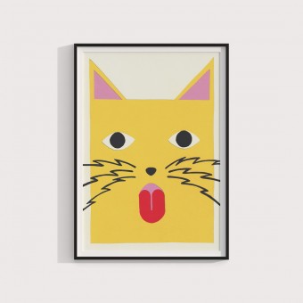 Yellow cat – Print von Lavanda Posters
