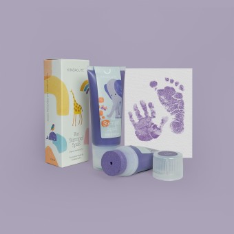 KINDACUTE Lilac Bio Farbspaß für Baby & Kids | Bio Fußabdruck und Handabdruck Farbe