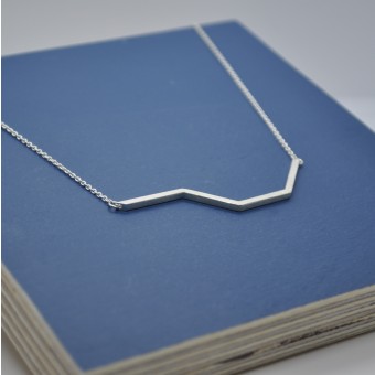 DOPPELLUDWIG – Halsschmuck "GEKNICKT" aus 925/- Silber