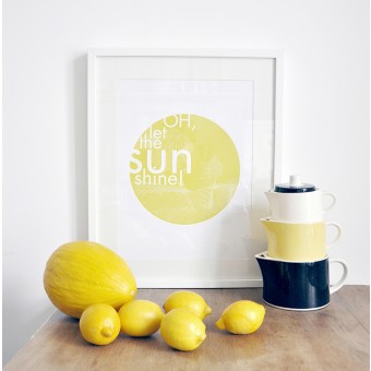 nahili ARTPRINT / POSTER "OH let the Sun Shine" (DIN A4/A3) gelbe gute Laune & Sonne