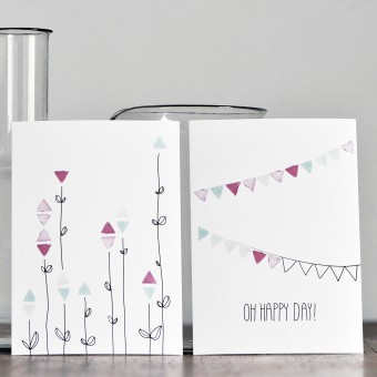 nahili 10er-Set POSTKARTEN "Oh Happy Day & Floral Garden", Grußkarten für alle Anlässe von Freude wie Geburtstag, Geburt, Taufe oder schöne Grüße