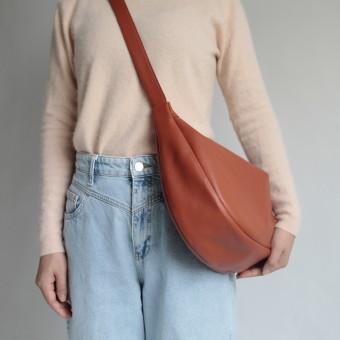 alexbender Lederbeutel POUCH echt Leder Cognac