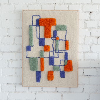 Gerahmter Wandteppich - MAZE // Rosa Rauscher