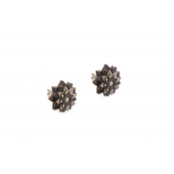 BeWooden Ohrringe - Ohrstecke mit Holzdetail - Motiv Blume - African Flower Earrings