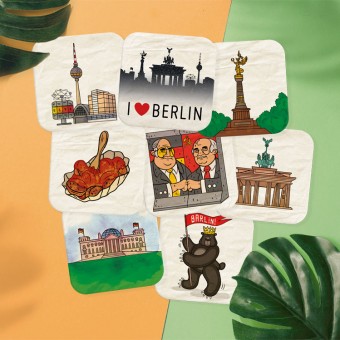 Stadtliebe® | Berlin Bierdeckel Postkarten-Set 8 Stück