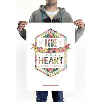 HOME IS WHERE YOUR HEART IS. - HERE AND NOW ALOHA POSTER (50 x 70 cm)