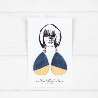nathys_illustration - Ohrringe "night sky" 5,5x3,5cm - Unikat