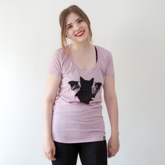 Bon Matin Tunic Shirt BatCat pink