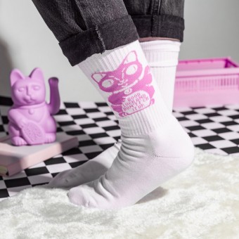 Crew-Socken Lucky Cat in Pink – Brunhilda