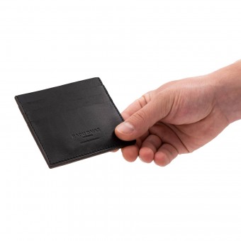 Cardholder Wallet in schwarz - aus premium pflanzlich gegerbtem Leder