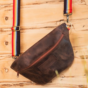 Crossbody Slingbag - chocolate/energy (Leder) - Burning Love