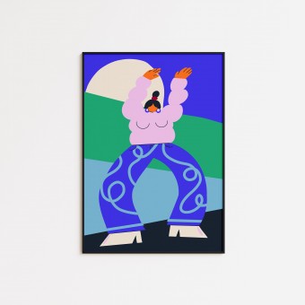 Girls in Motion Dancing Girl Poster A4